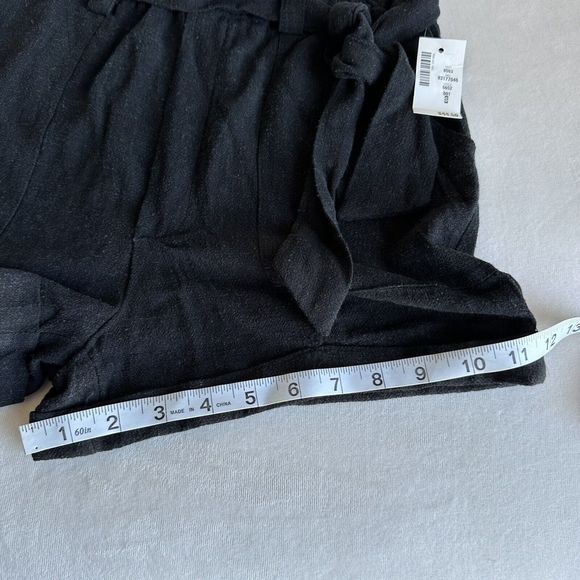 Aerospostale Black Linen Blend Paperbag SHORTS S NEW - Picture 7 of 9